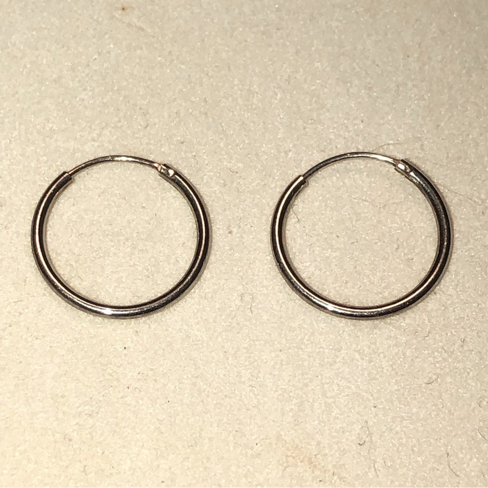 STERLING Silver Mini Hoop Earrings Approx 13mm
